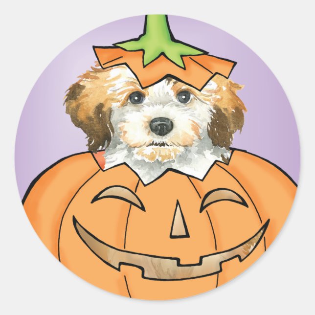 Halloween Havanese Classic Round Sticker (Front)