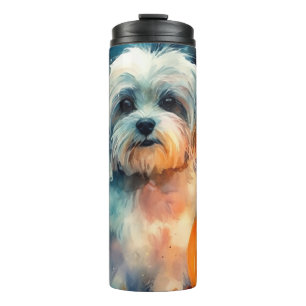 Halloween Havanese With Pumpkins Scary Thermal Tumbler
