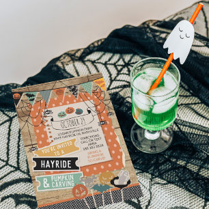 Halloween Hayride and Pumpkin Carving Invitation