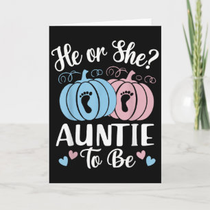 Halloween He Or She Auntie To Be Pumpkin Gender Re Card