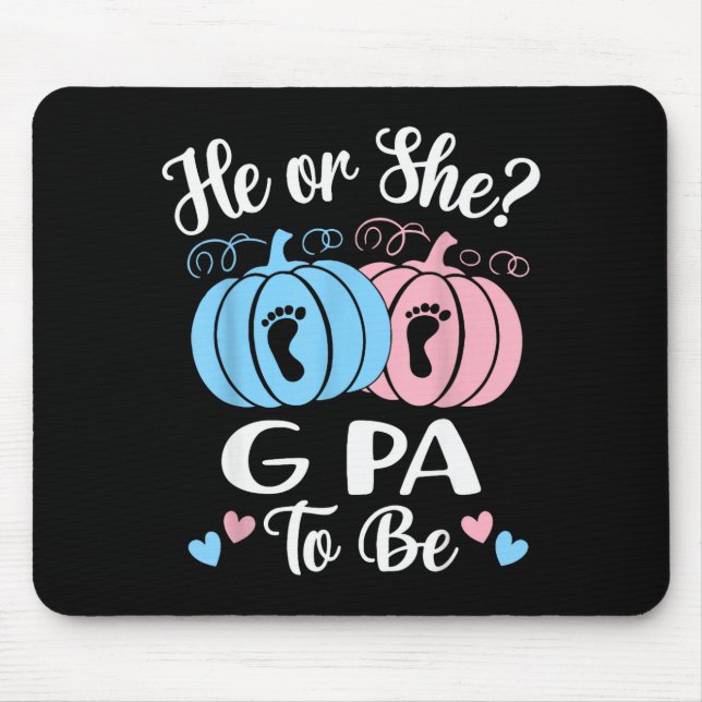 Halloween He Or She G Pa To Be Pumpkin Gender Reve Mouse Mat (Front)