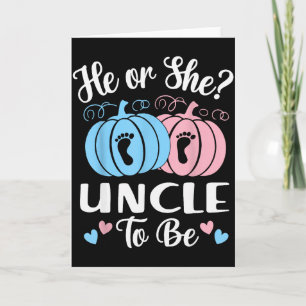 Halloween He Or She Uncle To Be Pumpkin Gender Rev Card