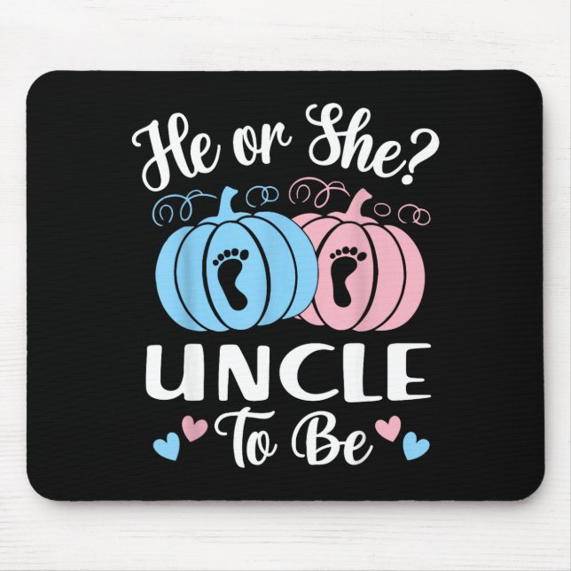 Halloween He Or She Uncle To Be Pumpkin Gender Rev Mouse Mat (Front)