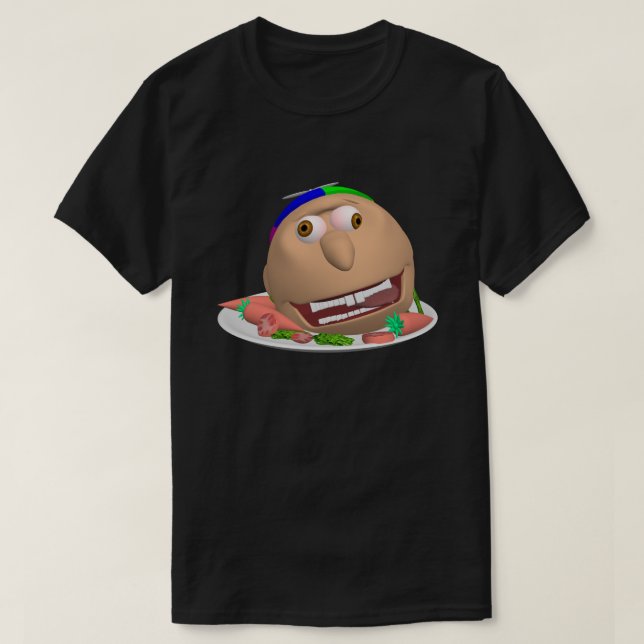 Halloween Head on a Plate Johnny T-shirt (Design Front)