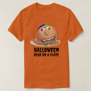 Halloween Head on a Plate with text Johnny T-shirt