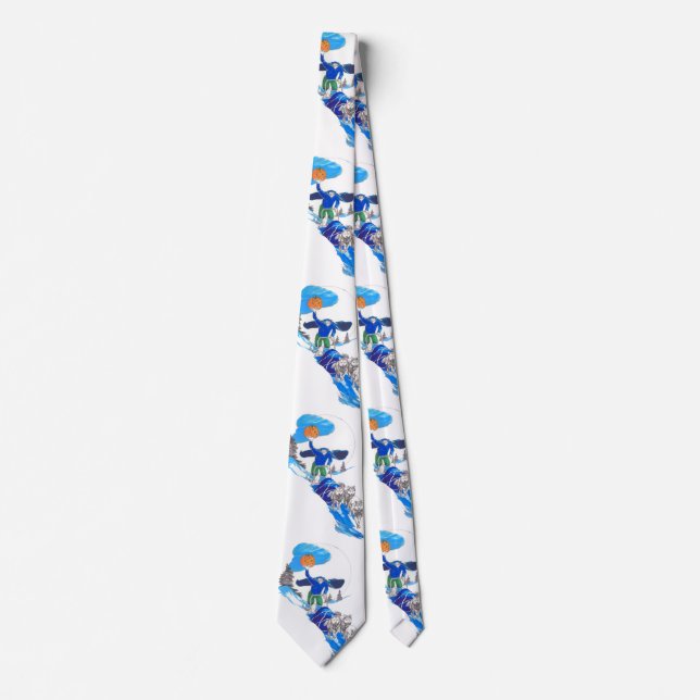 Halloween Headless Alaskan Musher Whimsical Tie (Front)