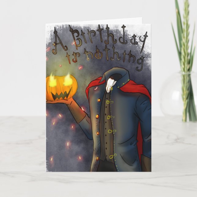 Halloween Headless Horseman Birthday Card (Front)