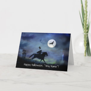 Halloween Headless Horseman Custom Name Holiday Card