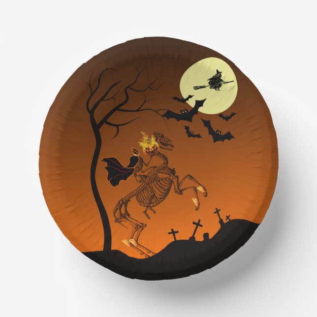 Halloween Headless Horseman Paper Plate (Front)