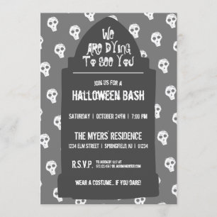 Halloween Headstone Dying to see you Invitation
