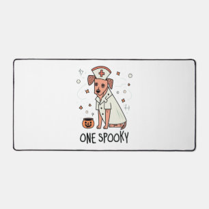 Halloween Healer Pup One Spooky Nurse Dog Desk Mat