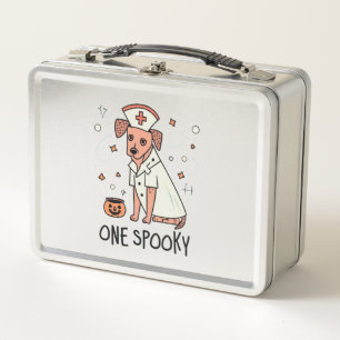 Halloween Healer Pup One Spooky Nurse Dog Metal Lunch Box