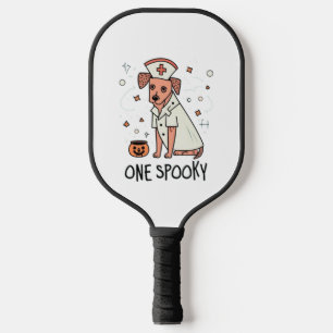 Halloween Healer Pup One Spooky Nurse Dog Pickleball Paddle