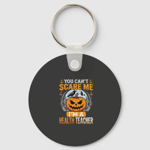 Halloween Health Teacher Scary Pumpkin Crow Key Ring