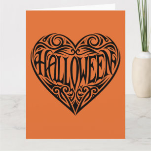 Halloween Heart, Black Heart, Holiday Card