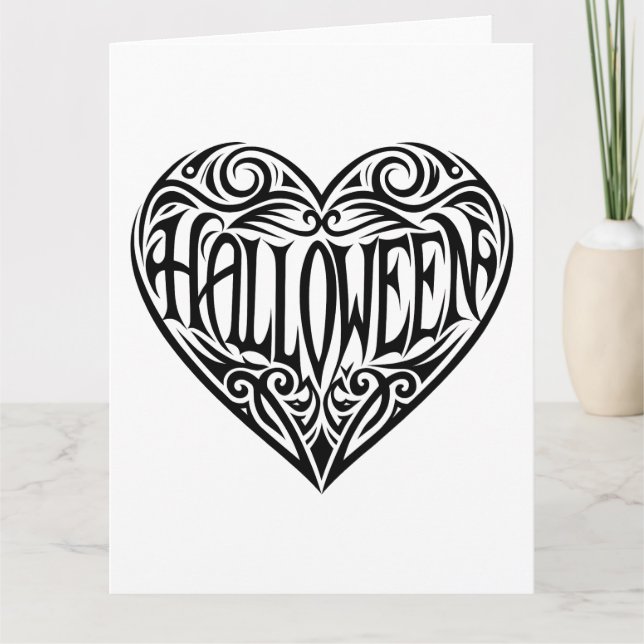 Halloween Heart, Black Heart, Holiday Card (Front)