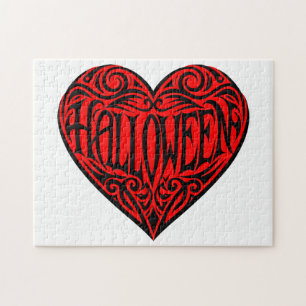 Halloween Heart, Black Heart, Holiday Jigsaw Puzzle