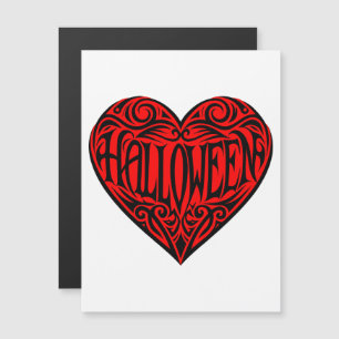 Halloween Heart, Black Heart, Holiday Magnetic Invitation