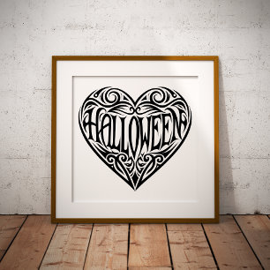 Halloween Heart, Black Heart, Holiday Photo Print