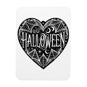 Halloween Heart, Black Heart Shape, Holiday Magnet