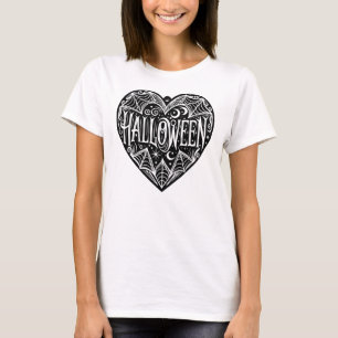 Halloween Heart, Black Heart Shape, Holiday T-Shirt