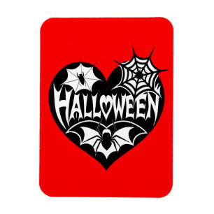 Halloween Heart, Black Heart Shape, Spider Web Magnet