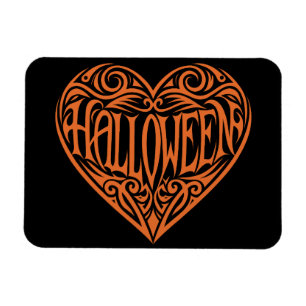 Halloween Heart, Orange Heart, Holiday Magnet