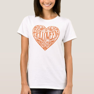 Halloween Heart, Orange Heart, Holiday T-Shirt