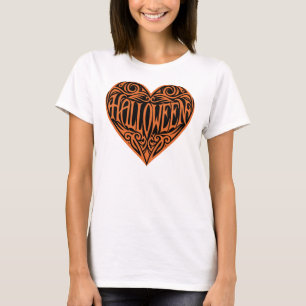 Halloween Heart, Orange Heart, Holiday T-Shirt