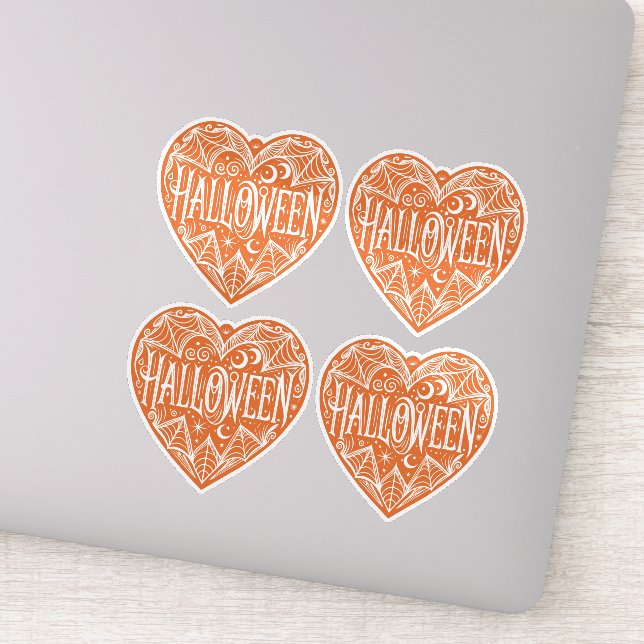 Halloween Heart, Orange Heart Shape, Holiday (Detail)