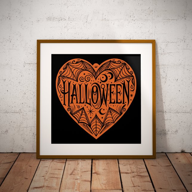 Halloween Heart, Orange Heart Shape, Holiday Photo Print (Creator Uploaded)