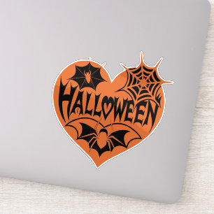 Halloween Heart, Orange Heart Shape, Spider Web