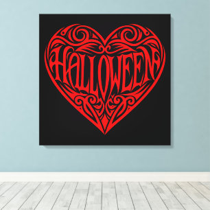 Halloween Heart, Red Heart, Holiday Canvas Print