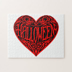 Halloween Heart, Red Heart, Holiday Jigsaw Puzzle