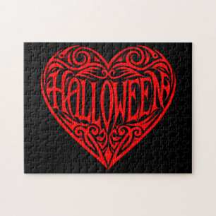 Halloween Heart, Red Heart, Holiday Jigsaw Puzzle