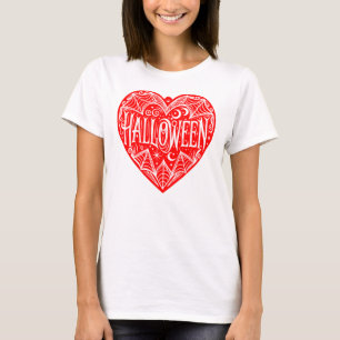 Halloween Heart, Red Heart Shape, Holiday T-Shirt