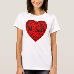 Halloween Heart, Red Heart Shape, Holiday T-Shirt