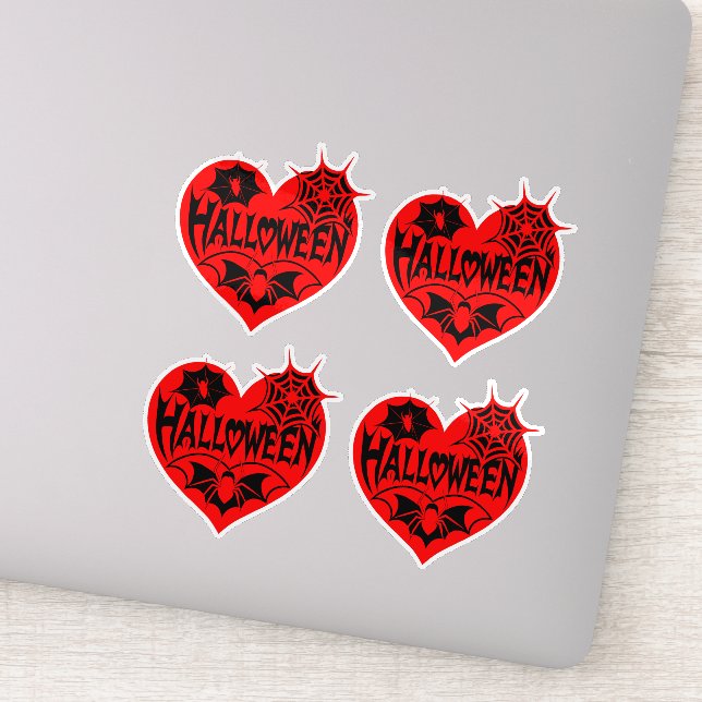 Halloween Heart, Red Heart Shape, Spider Web (Detail)