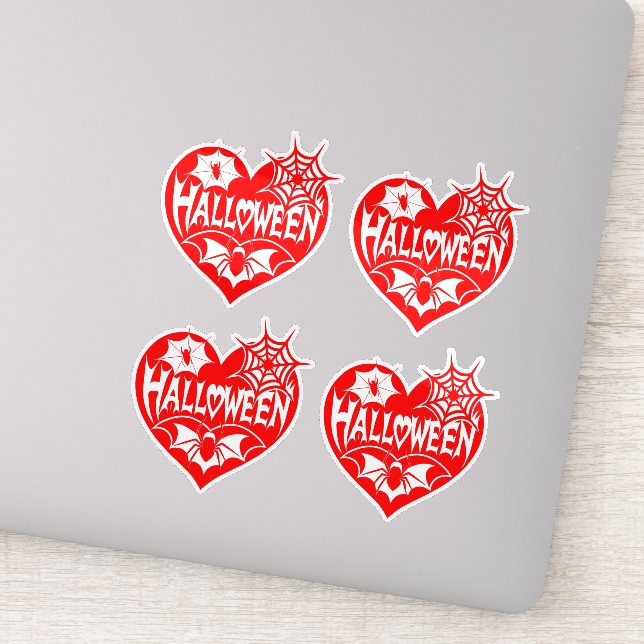 Halloween Heart, Red Heart Shape, Spider Web (Detail)