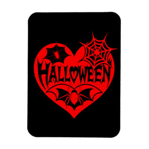Halloween Heart, Red Heart Shape, Spider Web Magnet