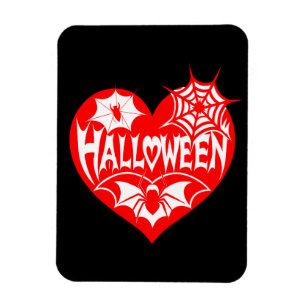 Halloween Heart, Red Heart Shape, Spider Web Magnet