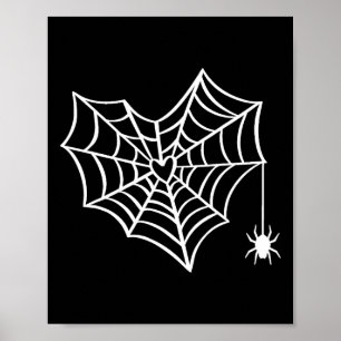 Halloween Heart Spider Web Spooky Costume  Poster