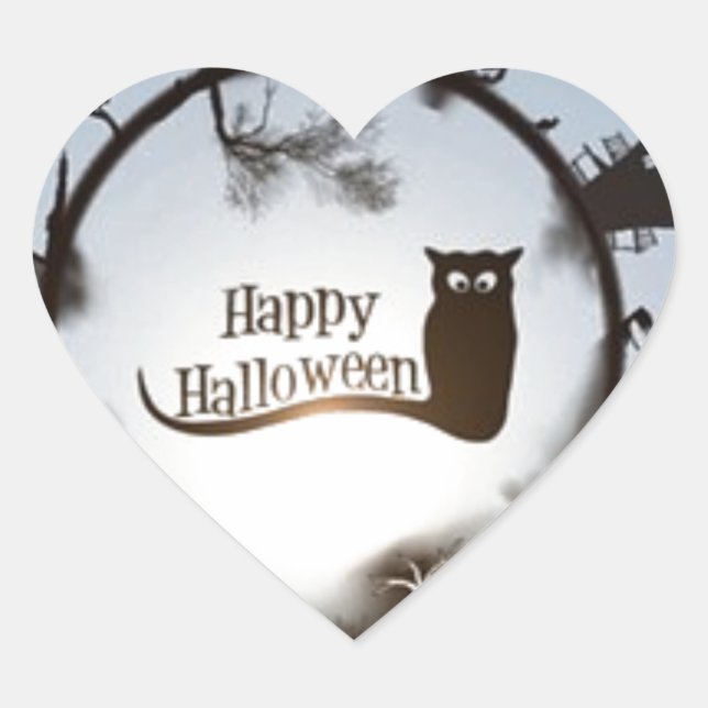 halloween heart sticker (Front)