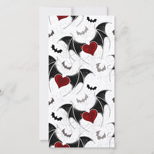 Halloween heart with black bat wings (Front)