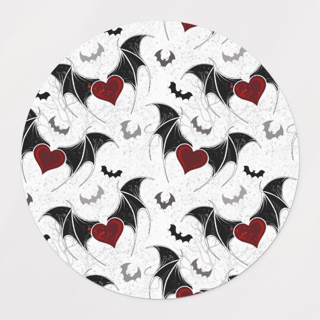 Halloween heart with black bat wings (Design 1)