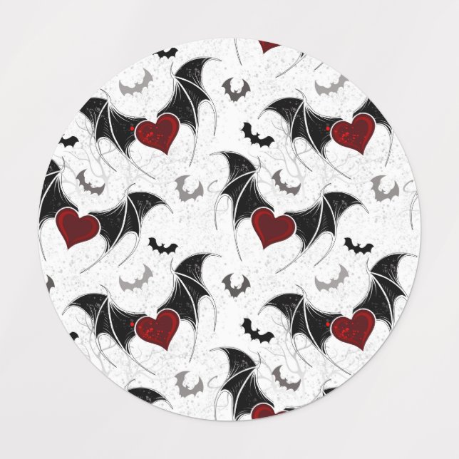 Halloween heart with black bat wings (Design 1)