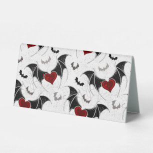 Halloween heart with black bat wings