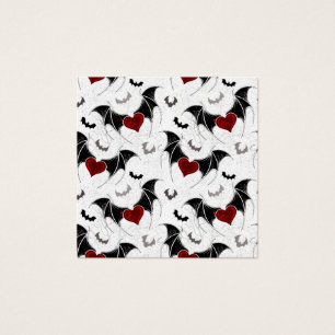 Halloween heart with black bat wings