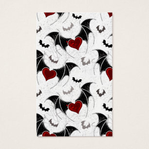 Halloween heart with black bat wings