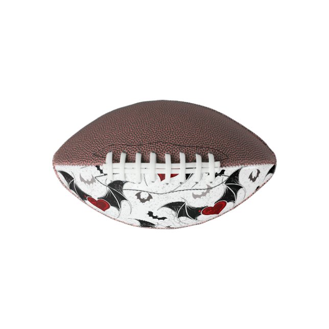 Halloween heart with black bat wings american football (Front)